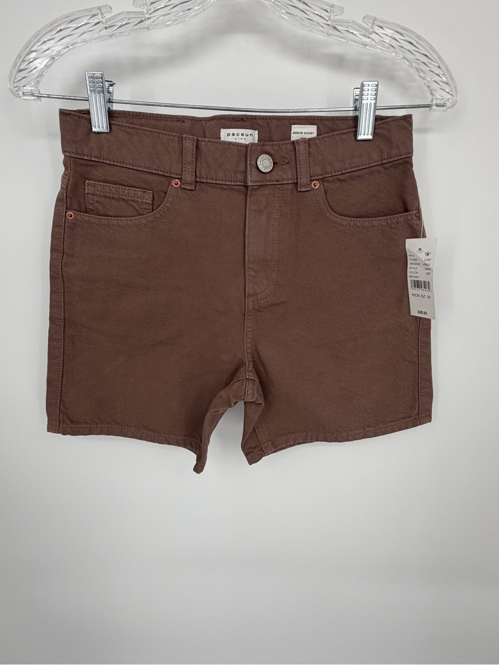 PacSun Chocolate Brown Mid-Rise Denim Shorts